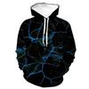 2024 Spring and Autumn Hoodie Men's European and American 3D Digital Printed Lightning Printed Casual Hoodie Men's