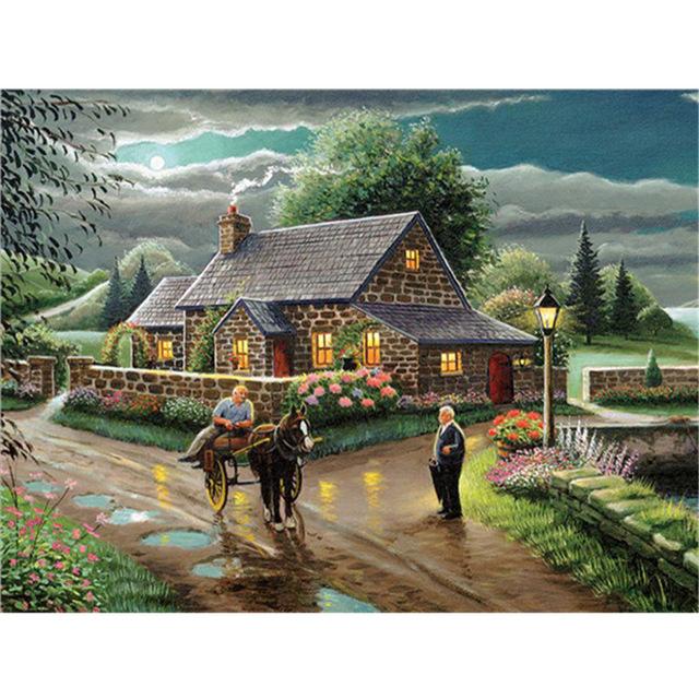 5D DIY алмазная живопись Зимний снежный пейзаж полный квадратный алмаз ремесло украшение дома подарок набор для вышивки крестом мозаичный узор