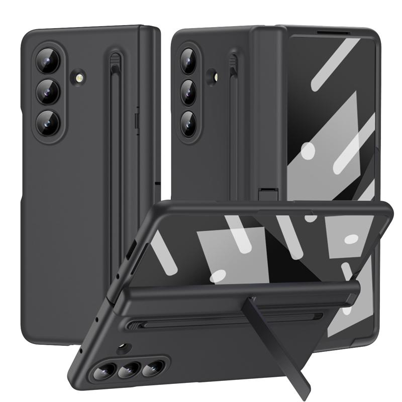 For Samsung Galaxy Z Fold 7 Case Skin Feel PC Anti-fingerprint Folding Cover with Free Stylus Pen+Glass For Z Fold7