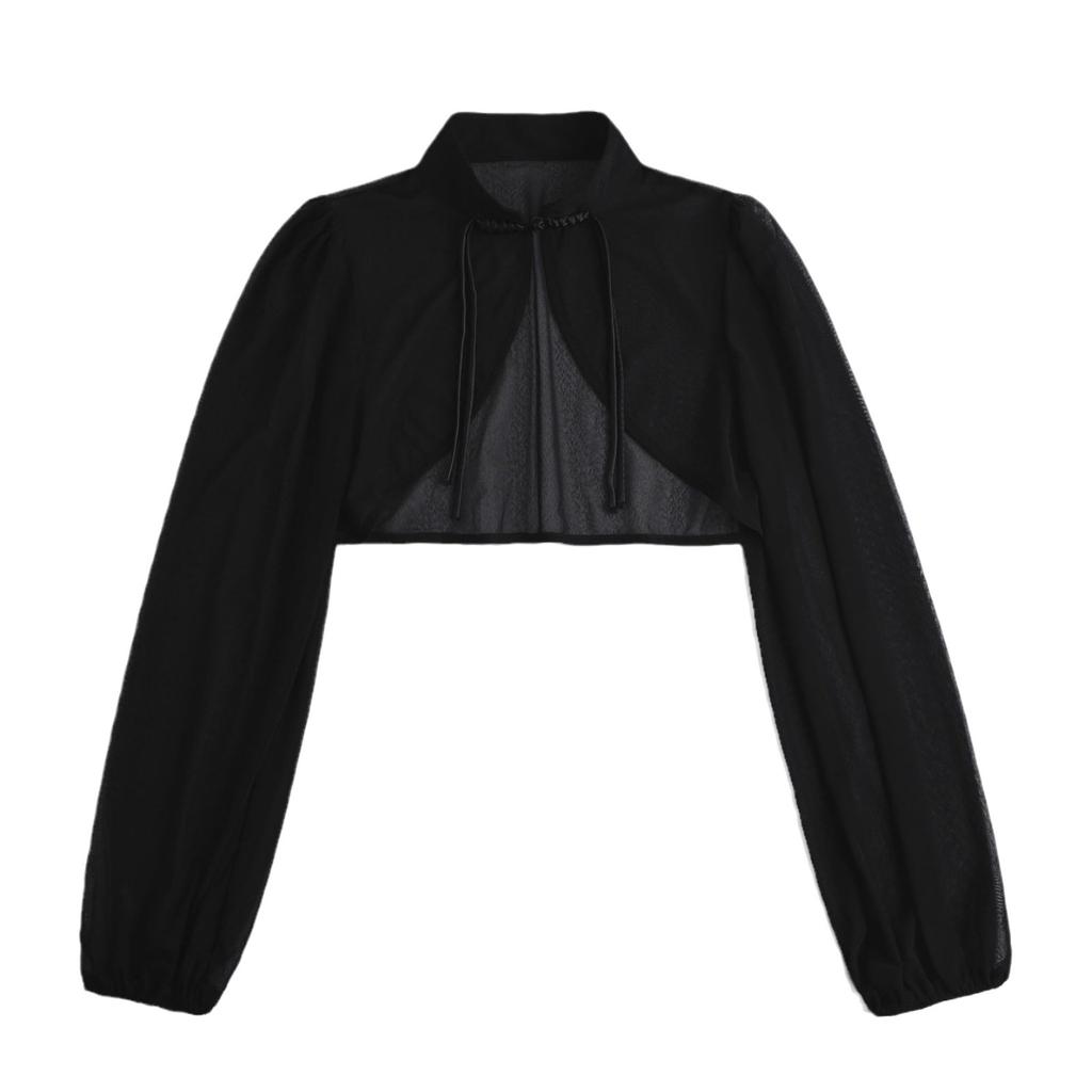 Женская рубашка с длинными рукавами, съемный воротник, черный сетчатый воротник, имитация воротника, полурубашка, блузка, топы, имитация воротника