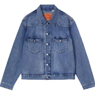 Levis Американская мода Повседневный отложной воротник Длинный рукав Джинсовая куртка Мужские куртки 003O0-0000