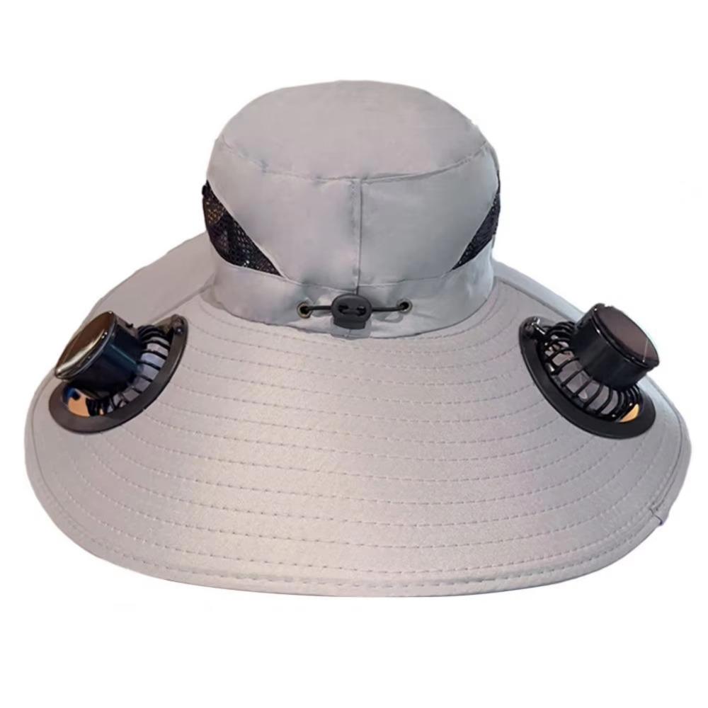 Removable Solar Fan Hat Dual Fan Fishing Bucket Hat Long Endurance Cooling Fisherman Hat Fishing