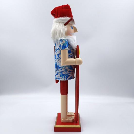 Летний Санта-Щелкунчик Традиционный гавайский тематический пляжный Санта-Щелкунчик Фигурка День на пляже Рождественский декор из деревянного Щелкунчика