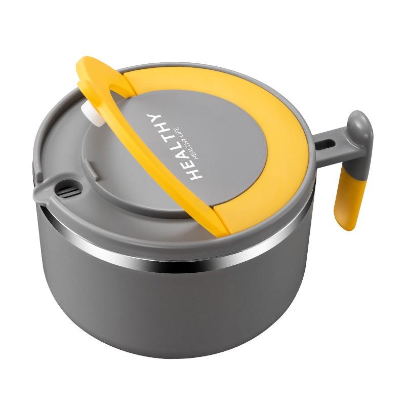 Чаша для лапши быстрого приготовления из нержавеющей стали 304, ланч-бокс с ручкой, коробка для бенто, термос для еды, офисный работник, студенческий детский ланч-бокс