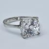 Silver Ring Simulant Sz-8 White Stone Square Cushion 19.10 Ct Sapphire Ar-3129-sa