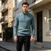 Men's Half Zip Pullover Sweater Warm Knit Long Sleeve Sweater for Fall Winter Casual Wear