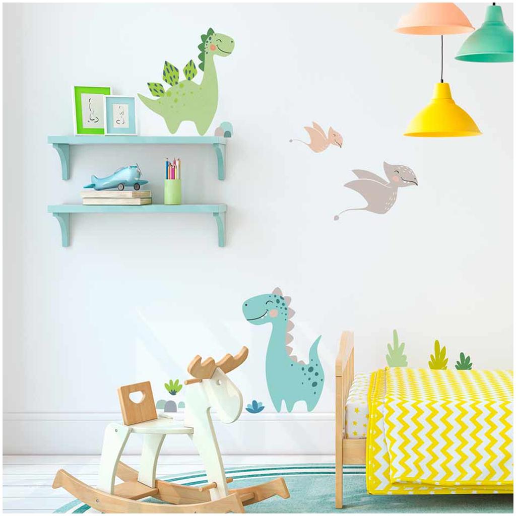 Les Trésors De Lily [Q9521] - Sheet of Stickers 'Dinosaurs' Green Gray - 50x70 Cm