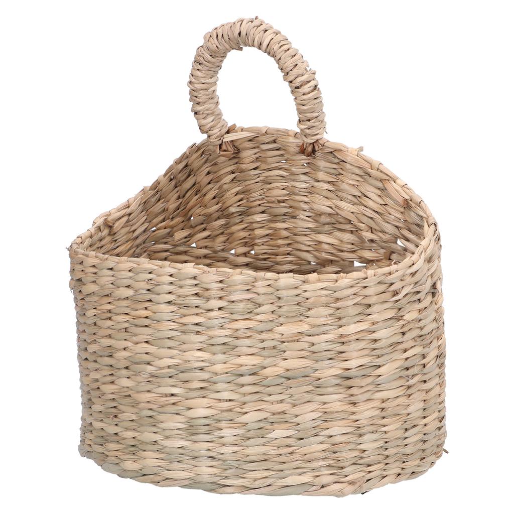 Hanging Basket Seagrass Woven Wall Hanging Storage Basket Organizer for Home Garden Decoration
