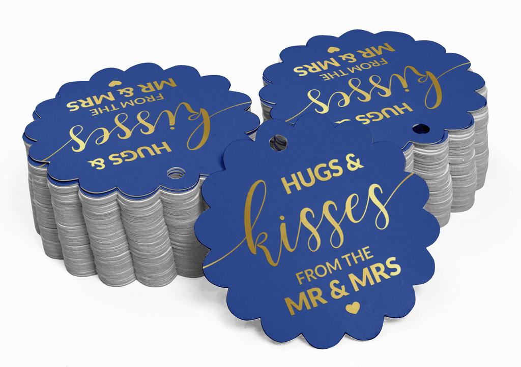 Inkdotpot Настоящая золотая фольга Объятия и поцелуи Свадебные бирки Бирки-сувениры Подвесные бумажные бирки 100