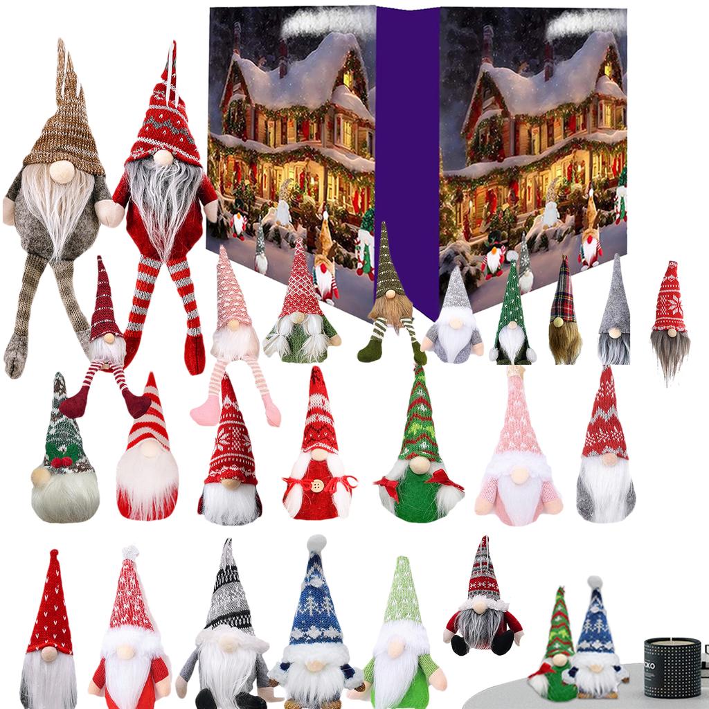 Multi Patterns Christmas Gnome Advent Calendar 2025 Gnome Dolls Plush Toys 24 Day Gnomes Kids Party Gifts S New Year Navidad