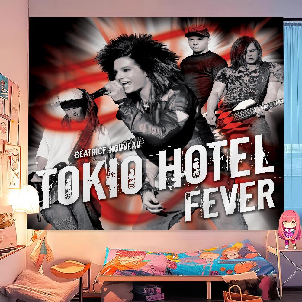 Tokio Hotel Рок-группа Билл Каулитц Сделай сам Настенный гобелен Подвесной Таро Хиппи Настенные ковры Общежитие Домашний декор