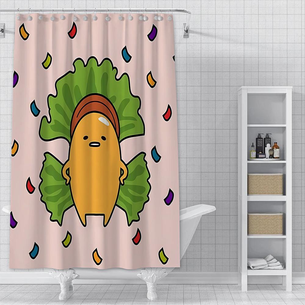 Cartoon G-Gudetama Shower Curtain Waterproof Polyester Fabric Paint Colorful Bath Curtains Home Bathroom Decor Curtain With Hook