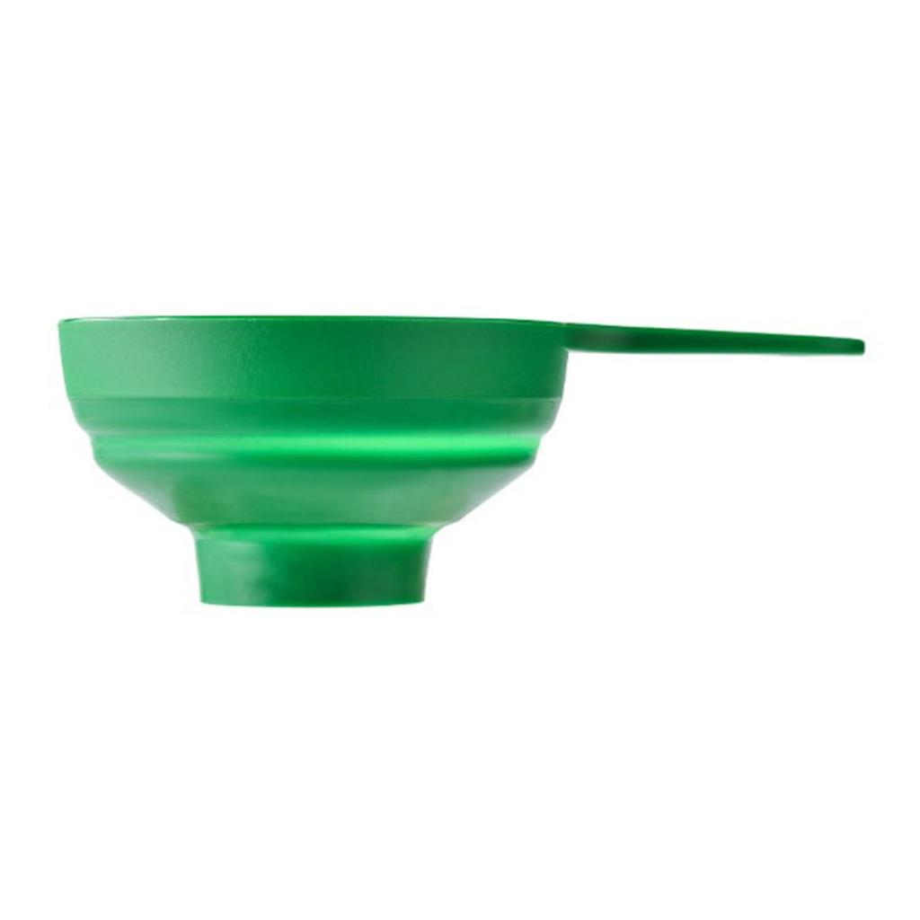 Силиконовая кухонная воронка складная многофункциональная с широким горлом зеленая