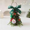 Christmas Tree Decoration Small Artificial Pine Tree Hanging Ornaments with Bow for New Year Xmas Party Home Decor