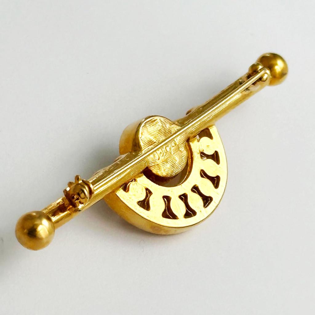 Винтажная брошь Винтажные аксессуары KEYES Сделано в Канаде Золото 22KGP Жемчуг 111715 [Raport Selection]