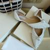 New Pointed Pearl Bag Root Single Shoe Flat Sandals Wedding Shoes