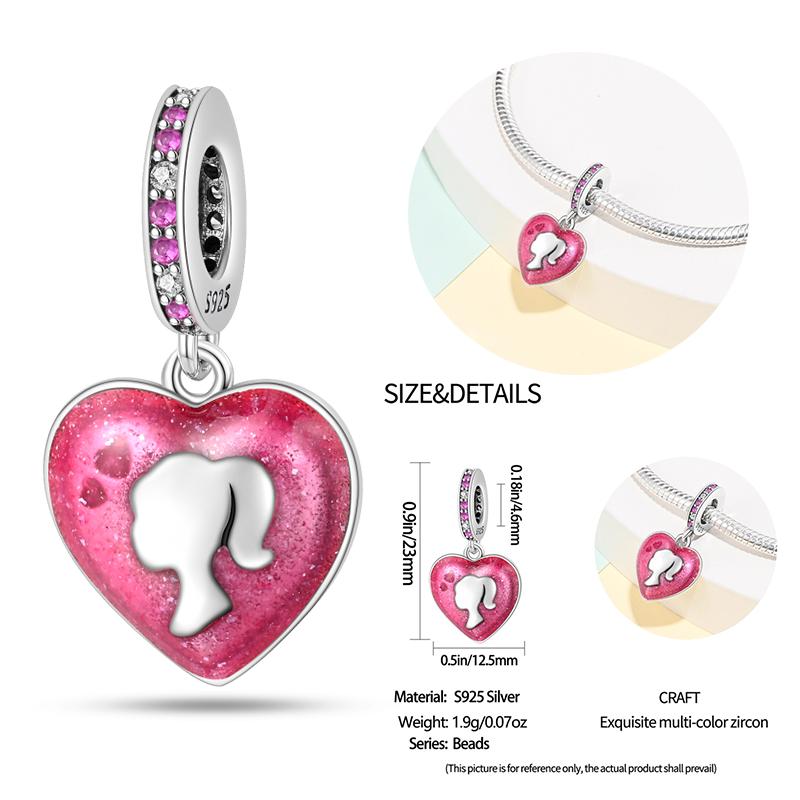 New Copper Bow Star Love Pink Series Charm Beads Suitable For 3Mm Original Bracelet Diy Fashion Jewelry Gift