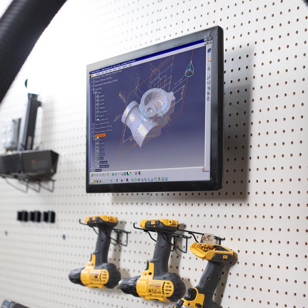 VIVO Шарнирный перфорированный щит Подходит для экранов до и перфорированных щитов до Отверстие Крепление для одного монитора, 32" Толщина 0,25", Шаг 1", Черный, MOUNT-PB1