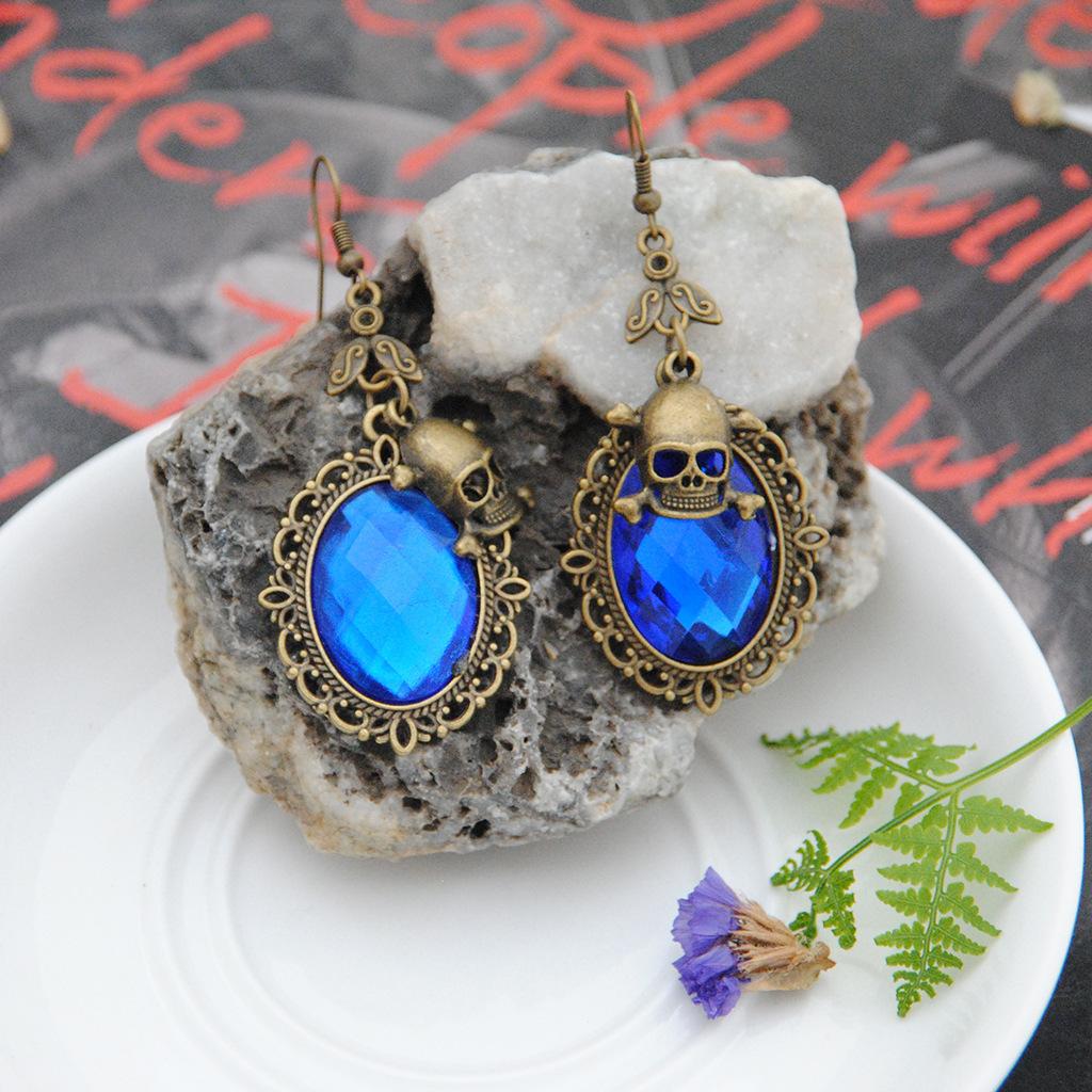 European and American Halloween Dark Wind Ghost Demon Retro Skeleton Ghost Women's Earrings