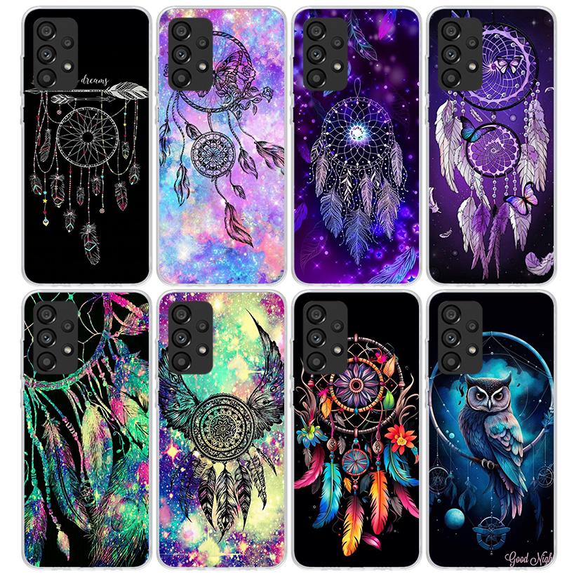 Retro Feather Dreamcatcher Phone Case For Samsung Galaxy A12 A52S A42 A32 A22 A51 A50 Note 20 Ultra 10 S10 Plus A71 A70 A31 A30