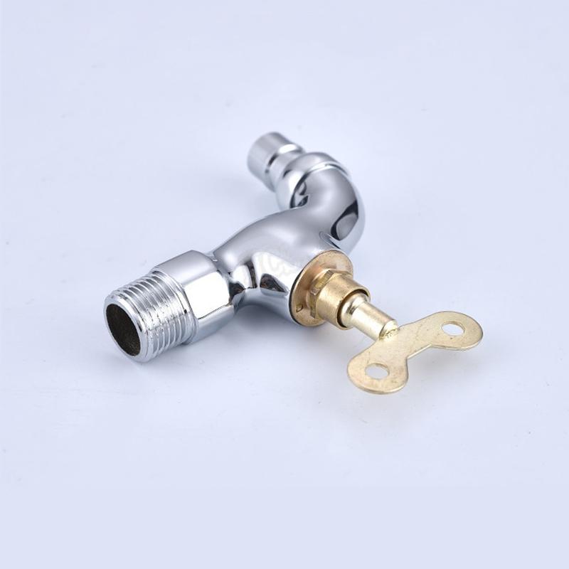 1pc Faucet Quick Open Single Cold Porcelain Core Washing Machine 1/2' Outdoor Anti-theft With Key Mop Pool Tap