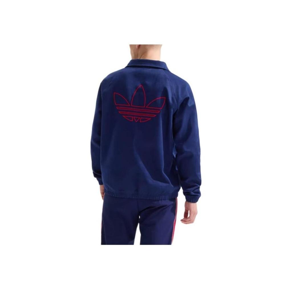 adidas Мужская ретро-футболка-поло с длинным рукавом Originals Синяя JF0547
