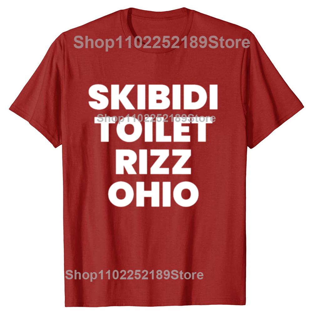 Skibidi Toilet Rizz Ohio Funny Meme Retro Vintage Graphic T-shirts Men Fashion Oversized Tshirt Cotton Loose Oversized T Shirt