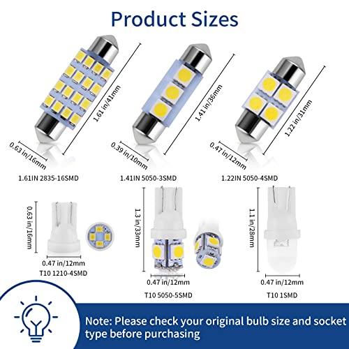 Set of 42 Super Bright White LED Interior Car Lights Bulbs DE3175 T10 31mm 41mm 194 Map Dome Courtesy Bulbs for Wide Truck Upgraded 2835 Chipset