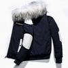 Men's Long Padded Coat with Large Fur Collar and Thick Men's Coat