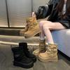 Женские ботинки-панталоны на толстой подошве с увеличением высоты, ботинки Мартин 2025 осень, новые западные ковбойские ботинки, ретро короткие ботинки, ботинки с напуском