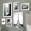 Paris Tower City Landscape Black White Vintage Wall Art Canvas Painting Nordic Posters And Prints Wall Picture Living Room Decor