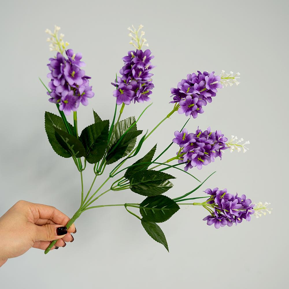 5 головок Искусственная лаванда Поддельные цветы глицинии 14,5'' Искусственные цветы гиацинта для домашнего садового декора