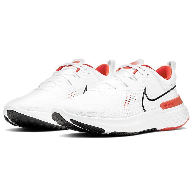 Nike React Miler 2 Sport Минималистичная сетка ТПУ Амортизация Нескользящая Износостойкая Низкий верх Кроссовки для бега Мужские кроссовки Бело-красно-черные CW7121-100