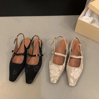 2024 летние женские тапочки с закрытым носком, модные элегантные туфли-лодочки с открытым носком, женские повседневные платья, сандалии на низком каблуке