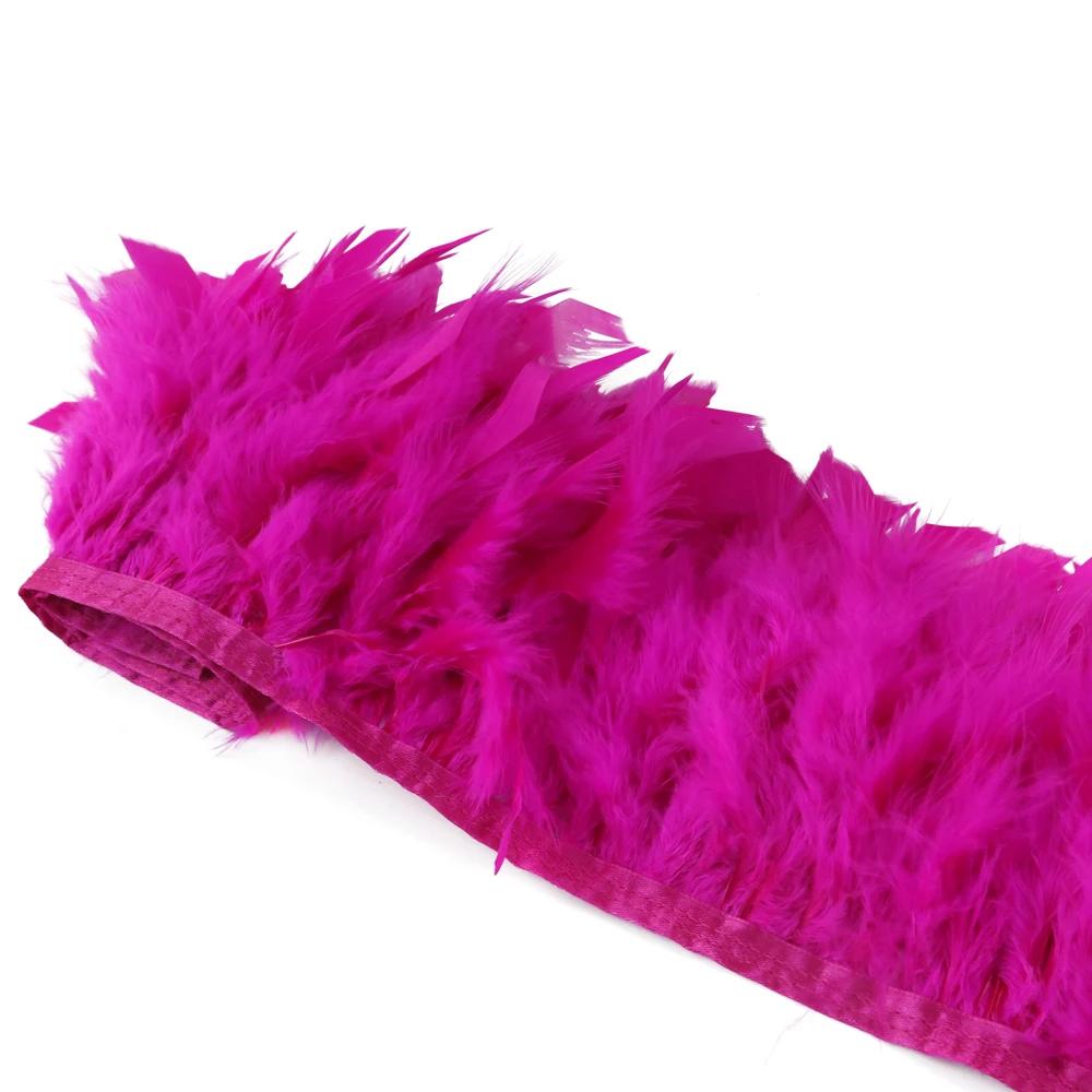 1 метр Натуральная отделка из перьев индейки Высота 10-15 см Свадебная одежда Украшение платья DIY Перьевая лента Швейные поделки