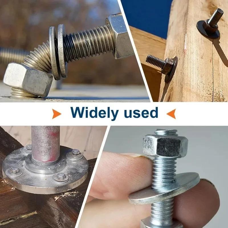 Набор шайб из нержавеющей стали 360/180/80 шт. M2-M10 Металлические уплотнительные кольца Крепежные элементы Прокладки Для винтов Болты Наборы ассортимента Аппаратные шайбы