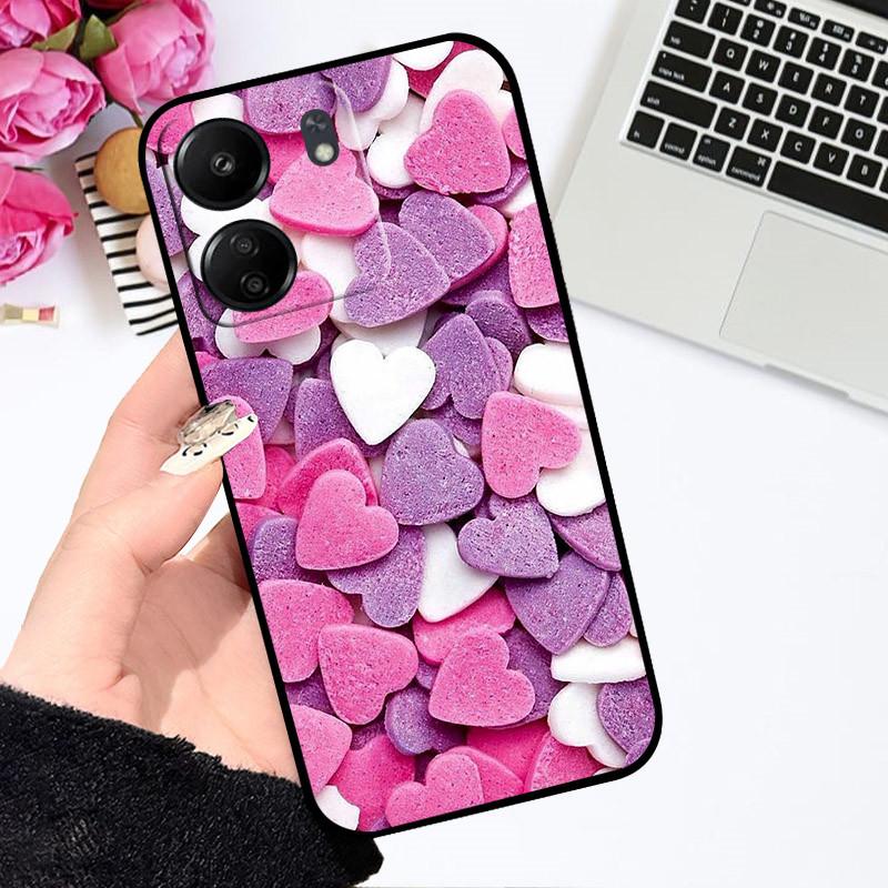 Чехол для Xiaomi Poco C65 Redmi 13C 4G Милый Мультяшный Чехол Мягкий Силиконовый Чехол для Телефона Для Xiaomi Redmi 13C Poco C65 C 65 Бампер