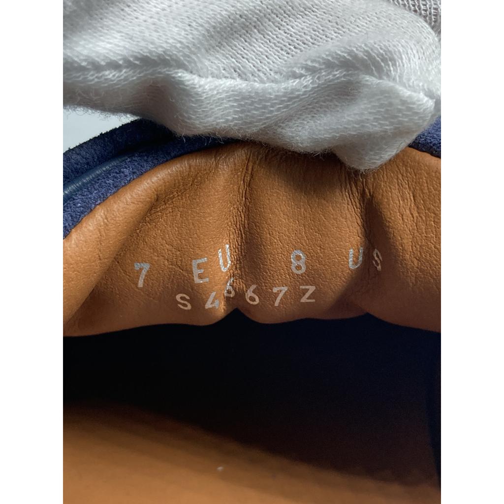 Zegna S4667Z Замшевые кроссовки с тройной строчкой обувь US8 Темно-синий Б/У