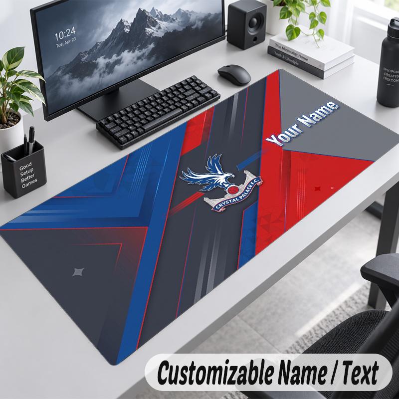 Custom Name Text Mouse Pad Crystal Palace Personalized Desk Pad For Work And Gaming