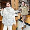 Европейский жилет для станции, женская новая мода, свободное пальто с капюшоном, тонкий пух, утолщенный хлопок