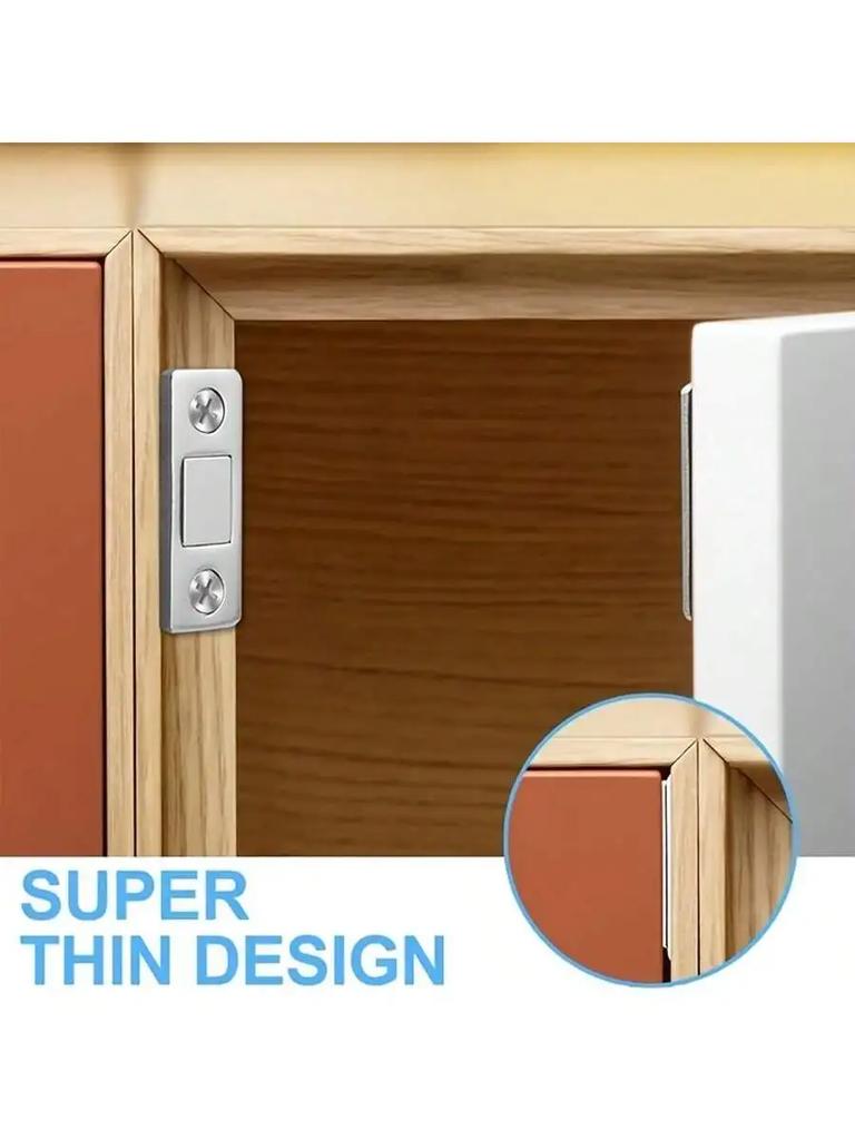 Magnetic Cabinet Catches Door Stops Magnet Invisible Soft-Catch Ultra-Thin Hidden Door Closet with Screw for Furniture