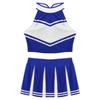 2 шт., костюм черлидинга для женщин и взрослых, униформа, укороченный топ без рукавов с мини-плиссированной юбкой
