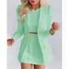 Elegant Knit Plaid Blazer Cardigan + Slim Skirt Suits Outfits Women Fashion Office Two Piece Set Vintage Metal Button Lady Suits