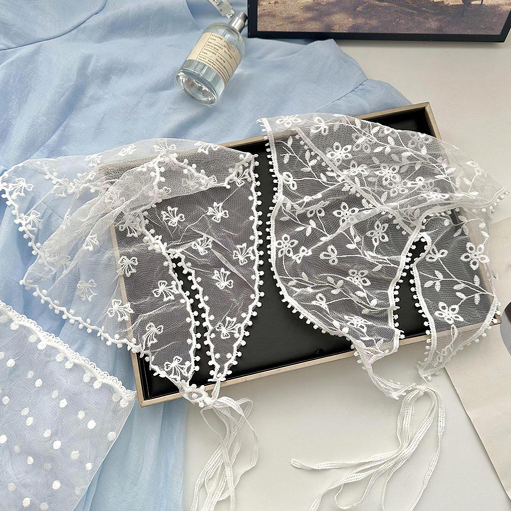 Country Styles Lace Triangle Wrap Embroidered Headscarf Bandanas for Photo Props and Home Decors Fashion Enthusiasts