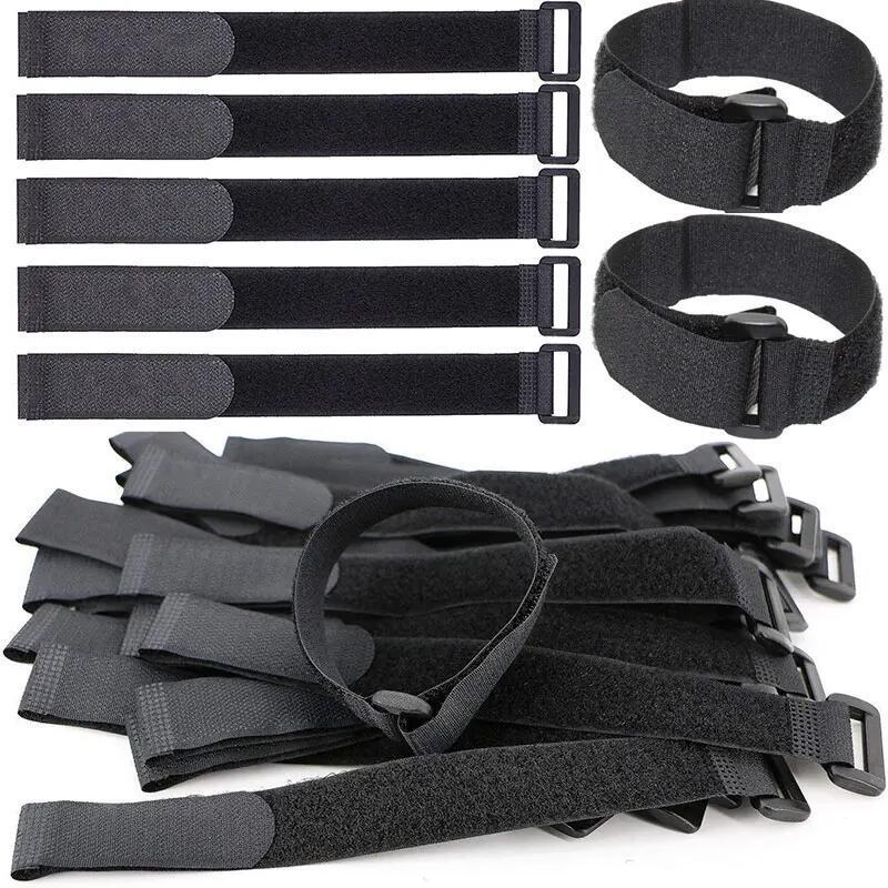 5Pcs Reusable Hook and Loop Straps Fastener Tape Fastening Cable Ties Straps Nylon Securing Wire Cord Ties Organizer