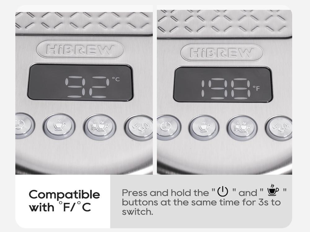 HiBREW 20 бар Полуавтоматическая эспрессо-кофемашина с регулировкой температуры Холодная/Горячая Супертонкая кофеварка Капучино H10B