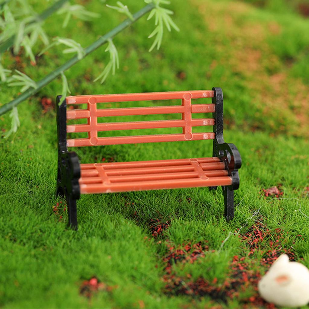 10Pcs Model Train Bench Chair Settee Street Park Layout Model Park Bench Mini Garden Ornament Park Bench Craft