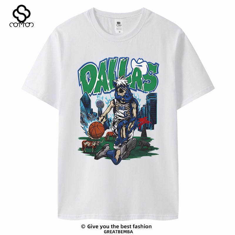 Fanrelated Basketball Pure Cotton Shortsleeved Tshirt Plussize American Trendy Casual For Spring And Summer Men