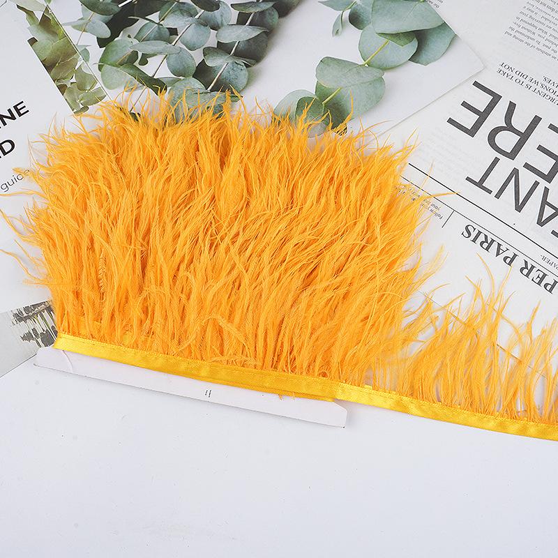 8-10Cm Ostrich Feather Wedding Dress Diy Performance Clothing Accessories Feather Tassel Including Webbing