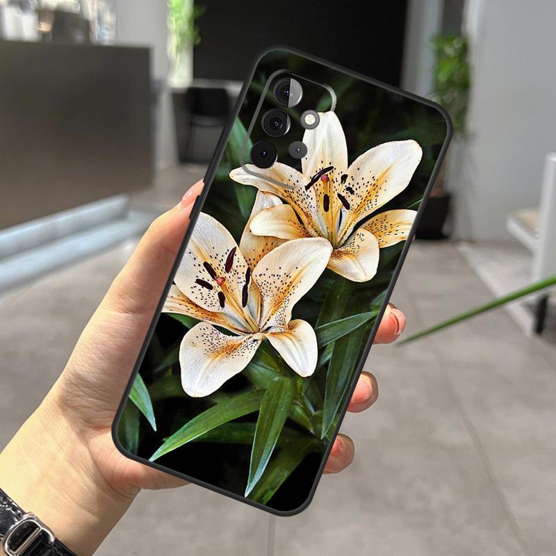 Чехол с цветами лилии для Samsung Galaxy A32 A12 A22 A52 A35 A26 A16 A05 A55 A15 A54 A34 A14 A56 A36 A13 A53